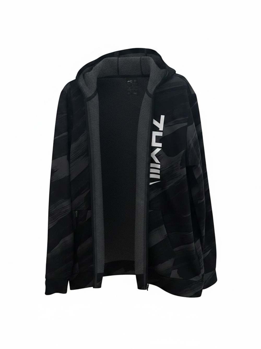 Nike Men’s Therma-FIT Full-Zip Hoodie - Black/Grey Camo - Size [Lg] - Picture 4 of 6